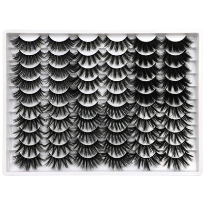 30 Pairs 20MM False Eyelashes Wholesale 6 Styles Mixed Lashes 8D Fluffier Volume Dramatic Faux Mink Eyelashes Thick Full Strip Lashes Pack