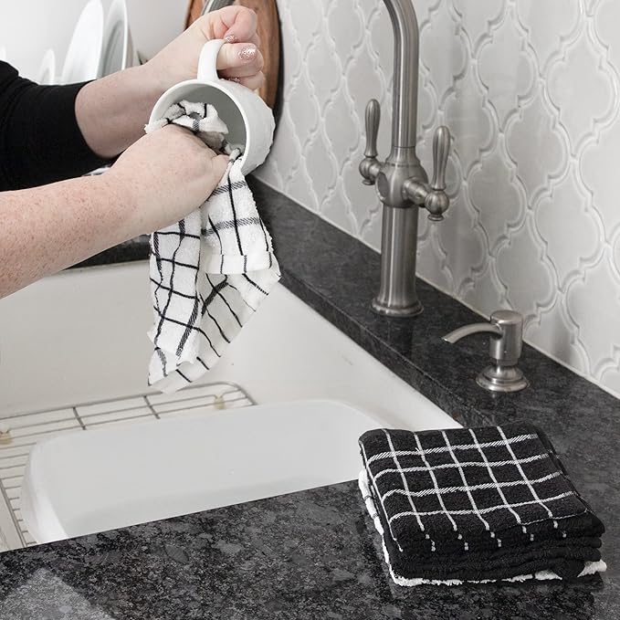 Ritz Premium 100% Cotton Terry Check Kitchen Dish Cloths