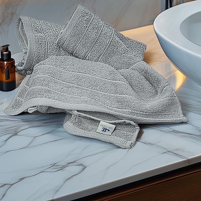 Tens Towels Pack of 6 Hand Towels, 100% Cotton, Lighter Weight, Quick to Dry