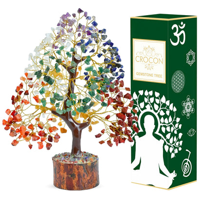 Seven Chakra Crystal Tree Birthday Gifts for Women & men, Crystal Tree of Life Sister birthday gifts Home Decor Healing Crystals Gifts for Mom Positive Energy New Home House Warming Gift Women