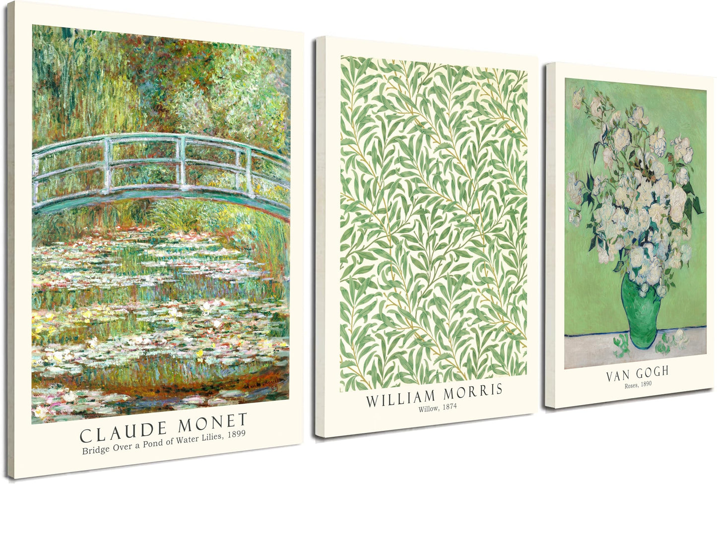 Induslyfe Framed Grass Wall Art Canvas Decor Set of 3, Matisse Mid Century Modern Art, Aesthetic Floral Botanical Prints Posters for Bedroom, Living Room, Bathroom 12x16