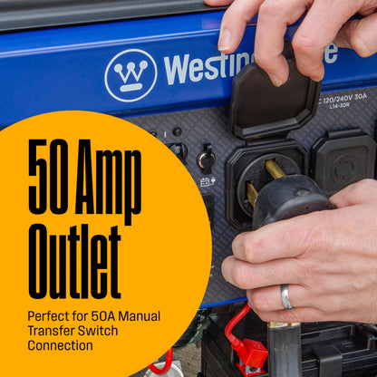 Westinghouse 12500 Peak Watt Home Backup Portable Generator, Remote Electric Start with Auto Choke, Transfer Switch Ready, Gas Powered, CO Sensor