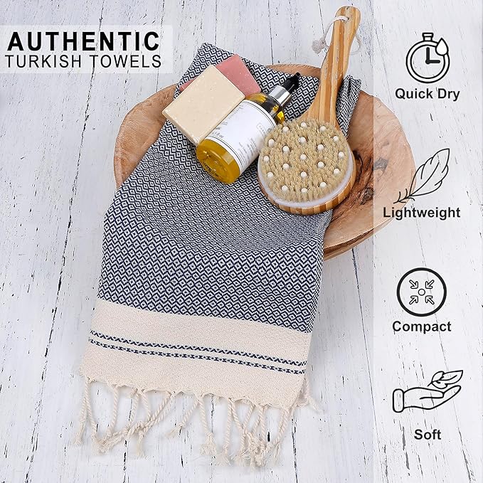 Evelynen Turkish Hand Towels for Bathroom & Kitchen Towels Decorative Set of 2