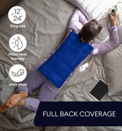 GENIANI Electric Throw - XL Electric Heating Pad for Back Pain & Cramps Relief, Birthday for Women Men Auto Shut Off, Machine Washable, Heat Pad for Neck & Shoulder, 12×24", Tabby Gray