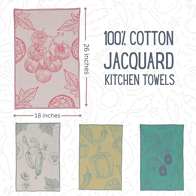 sea me at home Dish Towels for Kitchen, Jacquard Tea Towel Set, Stylish and