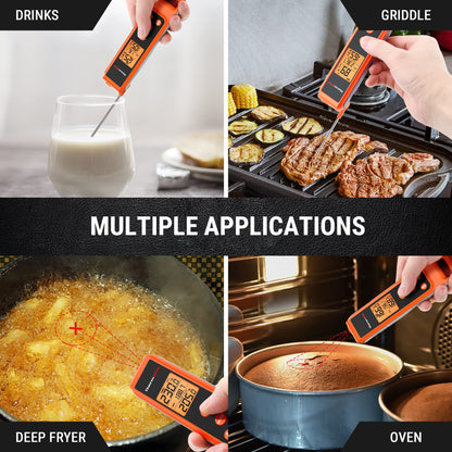 ThermoPro TP420 2-in-1 Instant Read Thermometer for Cooking, Infrared Thermometer Cooking Thermometer with Meat Probe, Non-Contact Laser Meat Thermometer for Griddle Grill Pizza Oven HVAC Pool