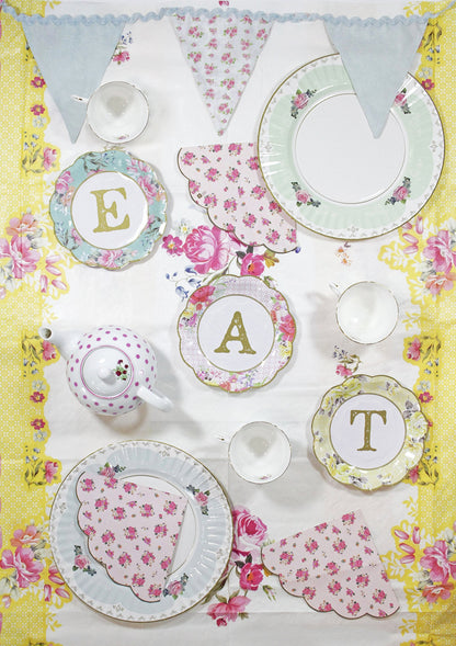 Talking Tables Pretty Floral, Paper Table Cover, Multi-Colour, 180 x 120cm