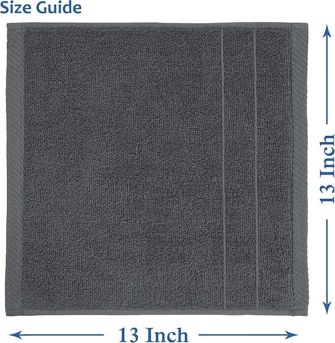 Casa Platino Wash Cloths Pack of 6-100% Cotton Washcloths