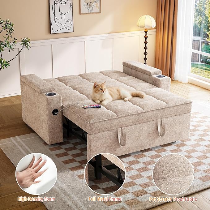65'' 3-in-1 Convertible Sofa Bed