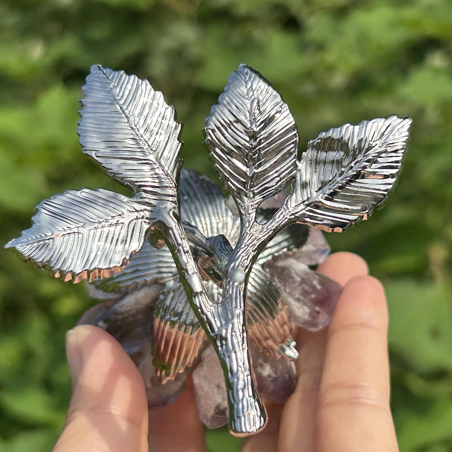 Xzyycyj 3.7" Raw Amethyst Crystal Crystal Tree Crystal Decor Natural Quartz Crystal Cluster Mineral Crystal Flowers Home Decor Gifts Crystals and Stones Desk Decorations(Amethyst)