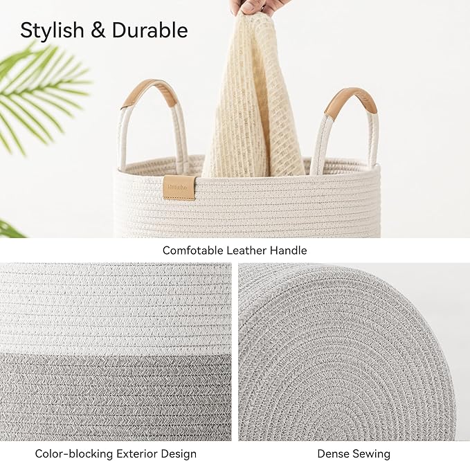 75L Striped Laundry Hamper