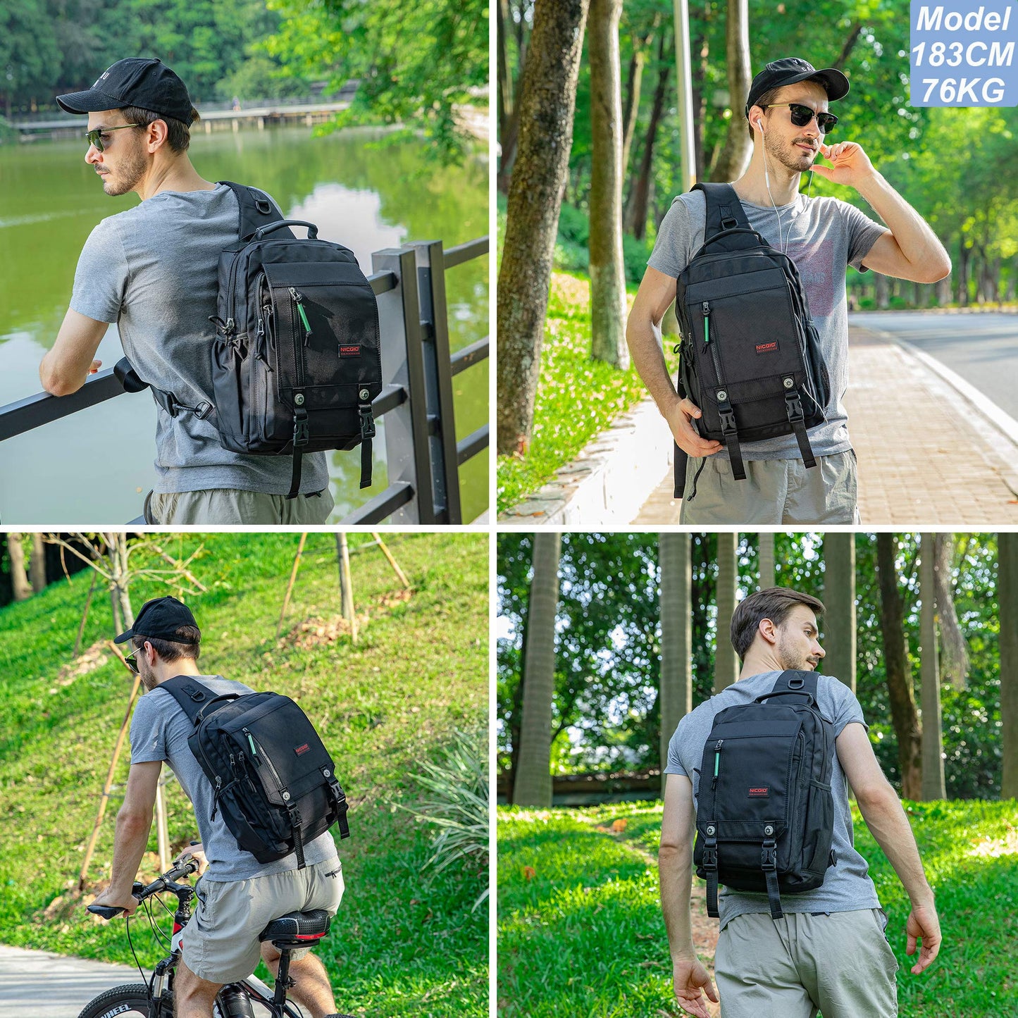 Nicgid Sling Bags, Chest Shoulder Backpacks Crossbody Purse Outdoor Chest Bag Travel Backpack for Men Women Hiking Camping Cycling