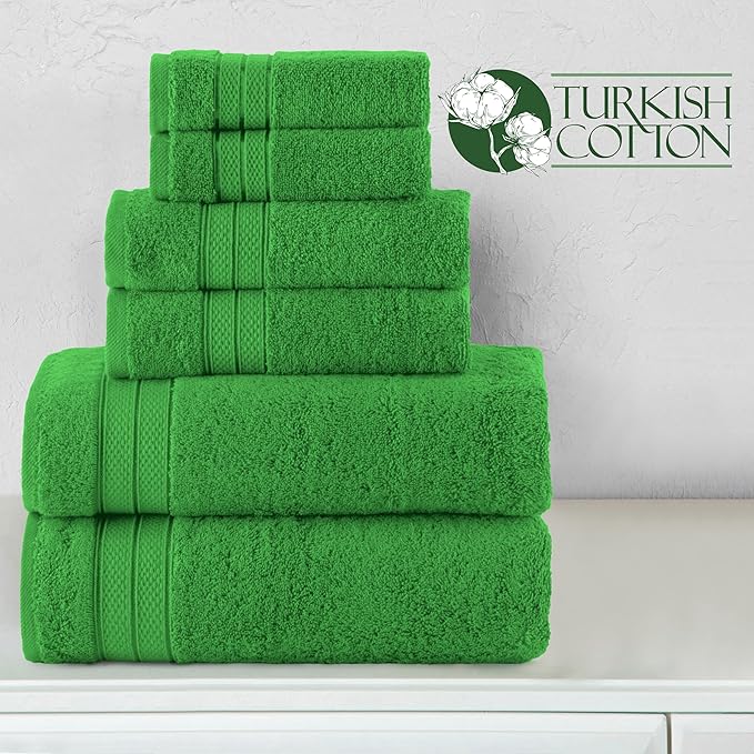 Elegant Comfort Luxury 6-Piece Towel Set, Premium Soft 100% Turkish Cotton