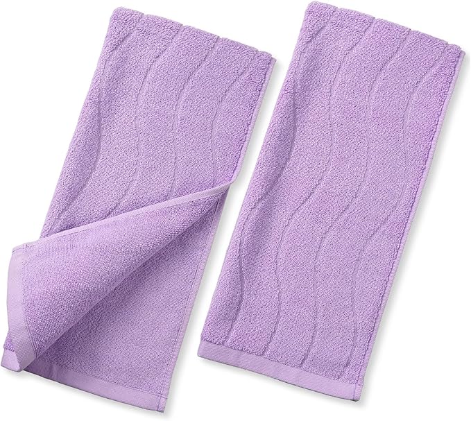 2-Piece Cotton Hand Towels Lavender, Ultra Soft and Highly Absorbent Towels