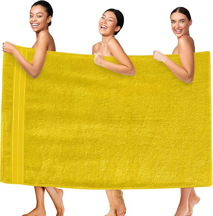 Elegant Comfort Three Line Popcorn Extra Large Luxury Bath Towel
