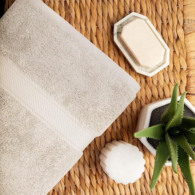 SUPERIOR Egyptian Cotton Pile 10 Piece Towel Set, Includes 2 Bath, 4 Hand