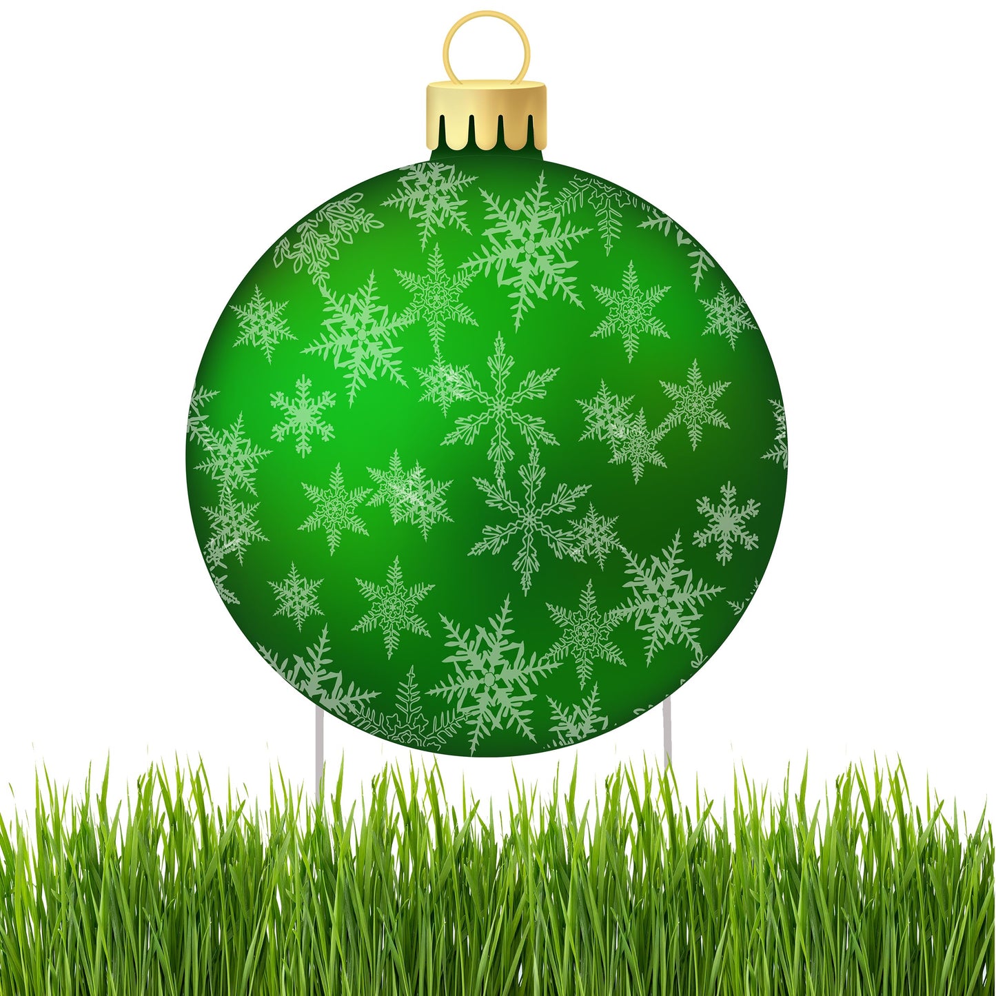 Rogue River Tactical Christmas Classic Yard Sign for Home Decor and Lawn Decoration With Stakes Green Ornament Snowflakes