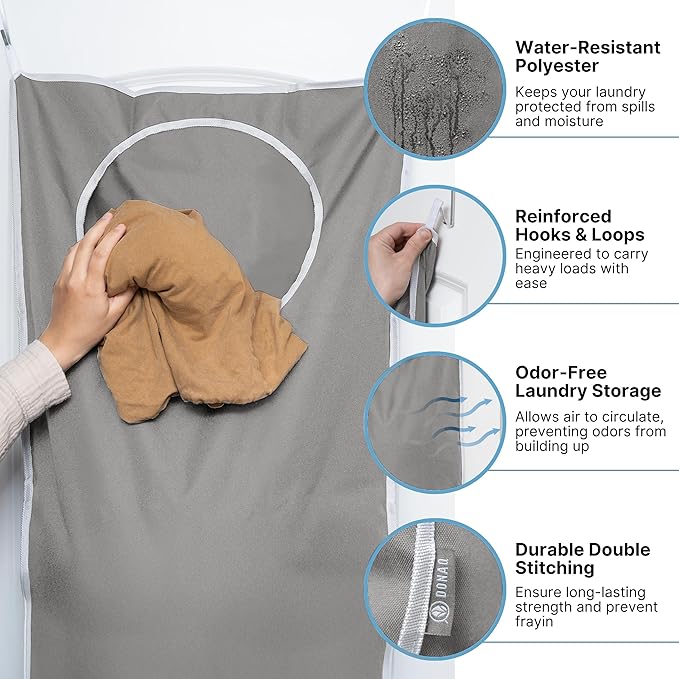Hanging Laundry Hamper Bag XL, Space Saving over the Door Storage Bags