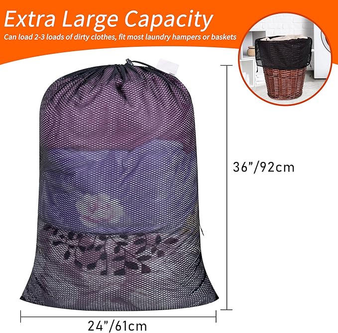 Polecasa Extra Heavy Duty Large Diamond Mesh Laundry Bags