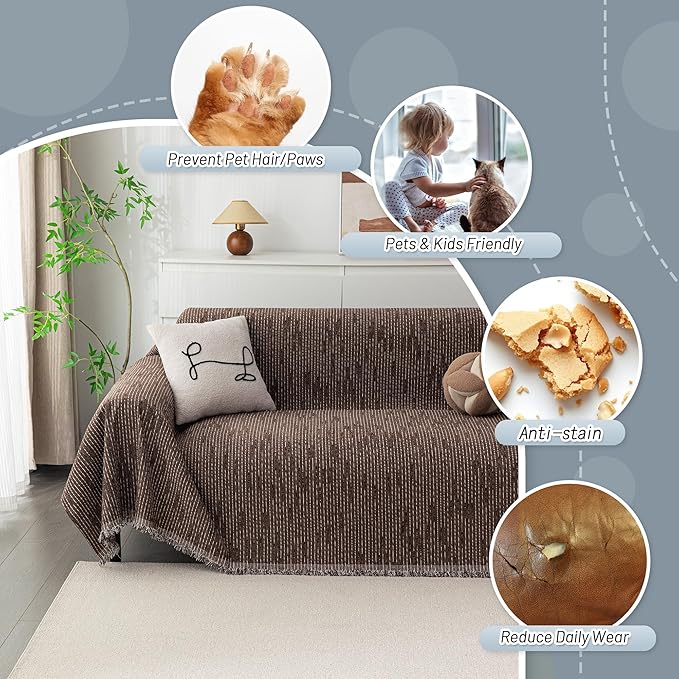 MYSKY HOME Couch Covers for 3 Cushion Couch Sofa, Sectional Couch Cover L Shape