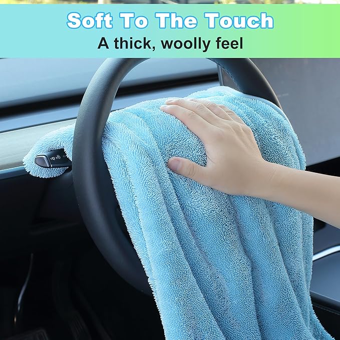 JOYMOOP Microfiber Towels for Cars, 35.4" x 23.6" Car Drying Towel, Quick