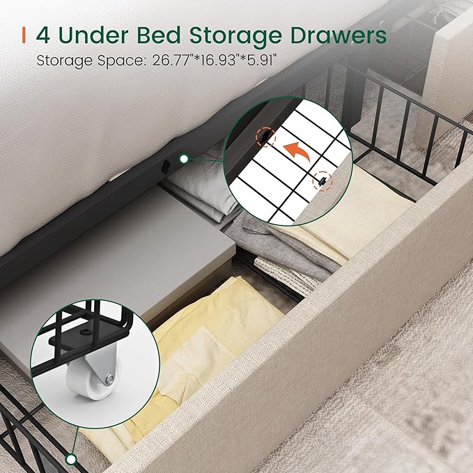 LARMACE Full Size Bed Frame