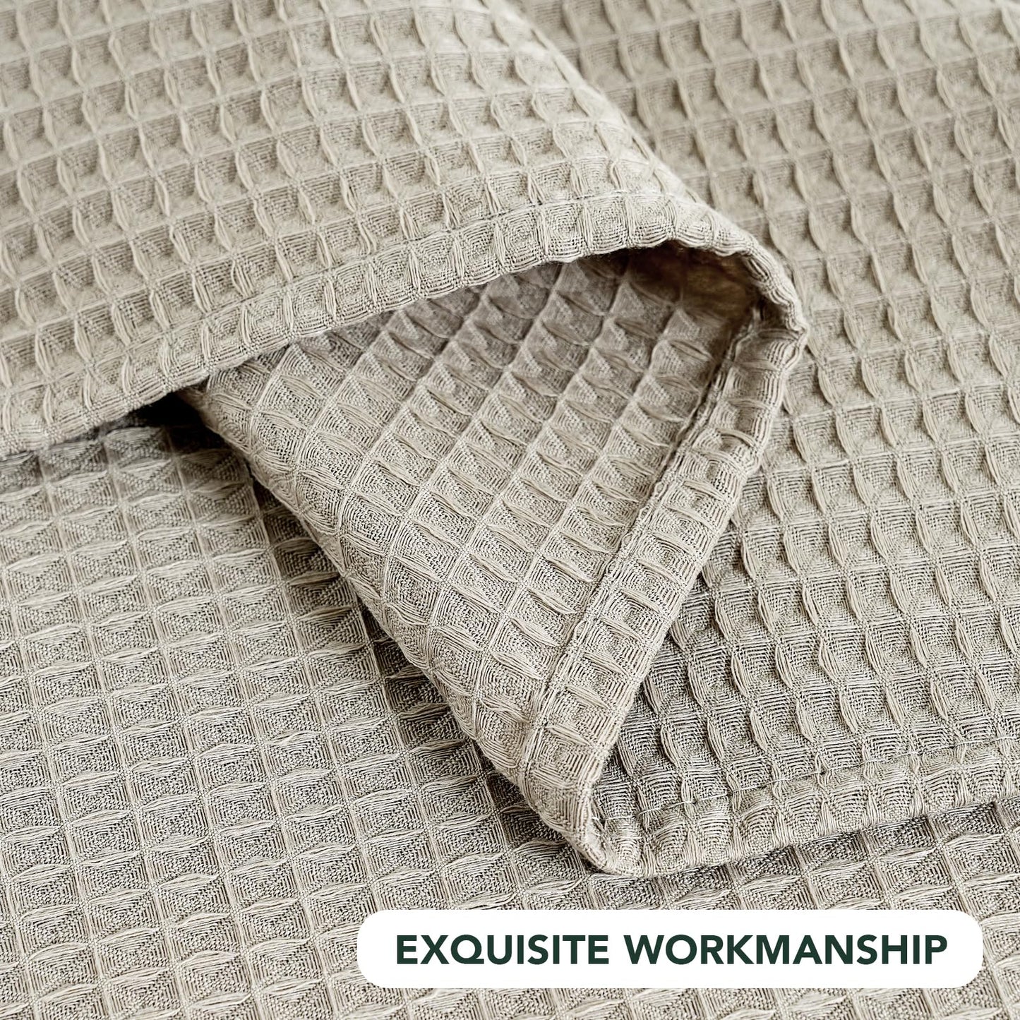 H.VERSAILTEX Rectangle Tablecloth Waffle Textured Waterproof Table Cloth Stain Resistant Wrinkle Free Washable Decorative Table Cover for Dining, Kitchen, Wedding and Parties (54x108 Inch,Natural)