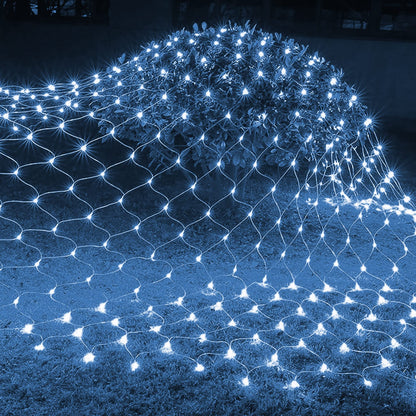 FUNPENY Christmas Net Lights, 9.8ft x 6.6ft 200 LED Clear Wire Mesh Decor with 8 Modes Waterproof Connectable Xmas Decorations for Outdoor Outside Bushes Yard Lawn Patio Tree Garden Party (White)