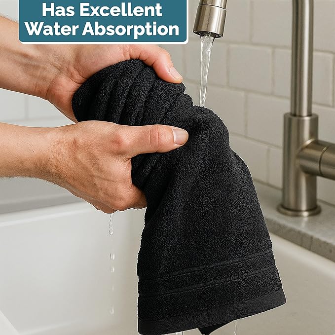 Black Hand Towels for Bathroom