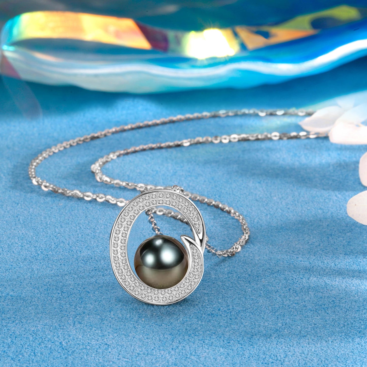 NONNYL Tahitian-Black-Pearl-Necklace-Birthday Gifts for Women Her Mom Wife Girlfriend Grandma on Valentines Mothers Day Christmas Anniversary Romantic Gifts