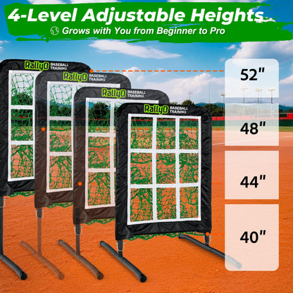 Pitching Net, 9 Hole Baseball & Softball Pitching Net with Strike Zone, Adjustable Pitching Target with 9 Pocket Design, Portable（Superior Net）