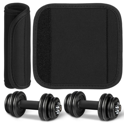 Hemoton 2 Pack Barbell Pad Dumbbell Grips, Anti-Slip Hand Weight Lifting Bar Cushion Cover, Thick Neoprene Handle Wraps for Gym Workout Strength Training, Bar Grip Protector, Black