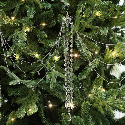 Yalikop 6 ft Crystal Tassel Garland Decoration Wedding Party Favor Ornament Clear Acrylic Hanging for Wedding Table Wall Stair Railings Winter Wonderland Decorations