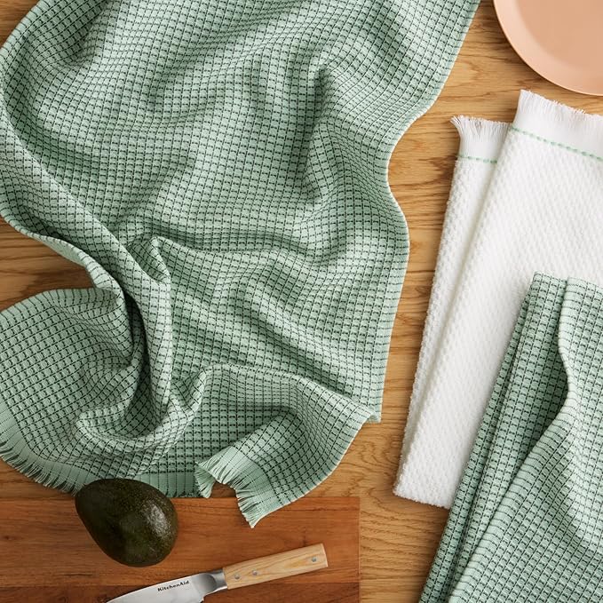 KitchenAid Gourmet Series Gridlines Kitchen Towels 3-Pack Set, 100% Cotton