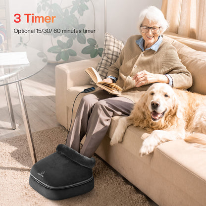 COMFIER Foot Massager with Heat, Electric Foot Warmer for Women,Men Gifts, Shiatsu Feet Massager Machine for Plantar Fasciitis,Neuropathy, 2-in-1 Foot & Back Massager, Foot Heater Fits up to 12”