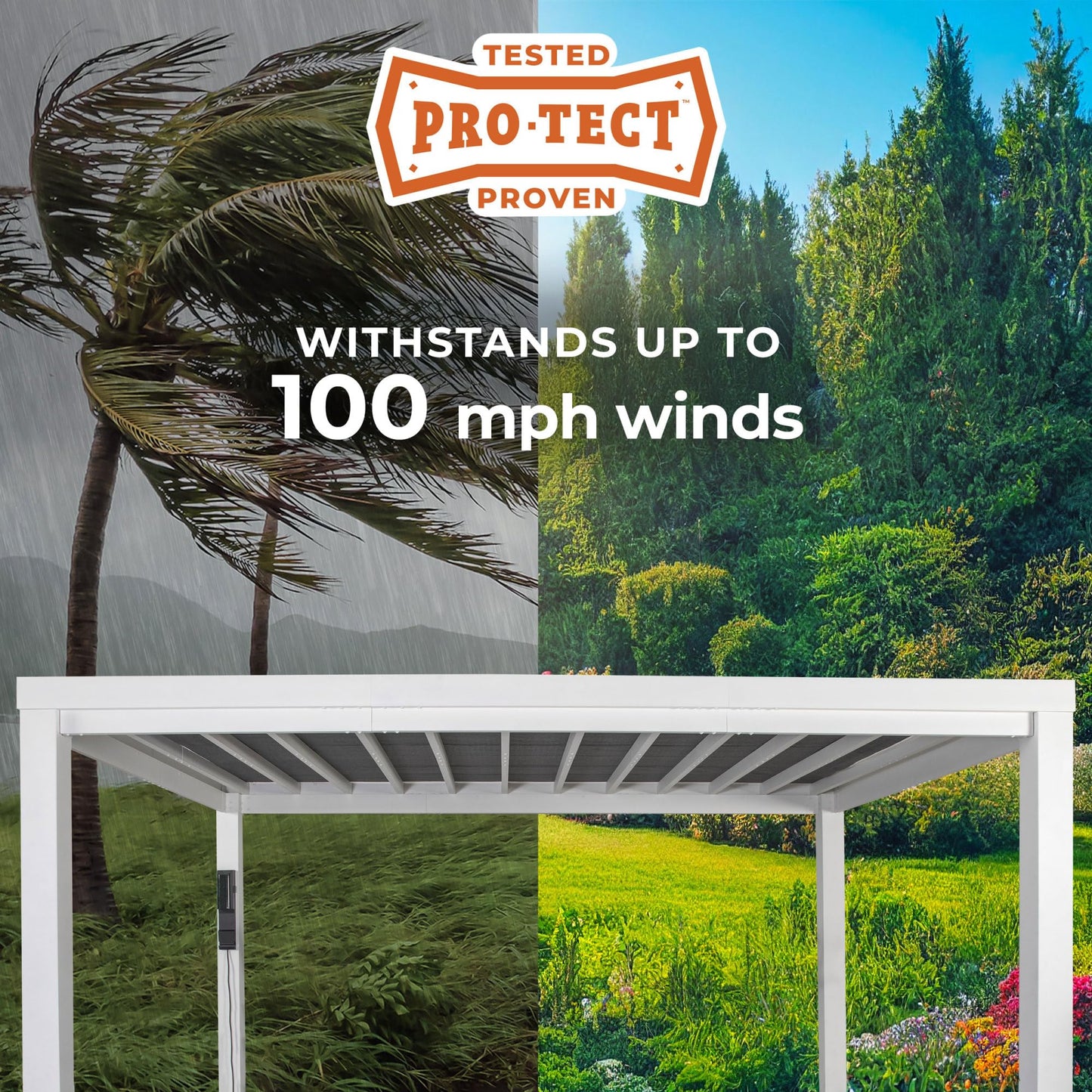 Backyard Discovery Windham 14' x 10' Modern Galvanized Steel Pergola Kit with Shade Sail Canopy, All-Season Durability, PowerPort, High-Wind Rating for Outdoor Patio, Garden, Deck, Entertaining