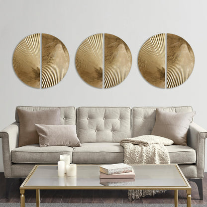 Madison Park Metal Gold Leaf Wall Décor, Modular Half Moon Design, Endless Arrangements, Dimensional Wall Art, Ready To Hang Modern Gold Accent Room Décor, 13.75"W x 27.50"H x 0.50"D Gold 2 Piece
