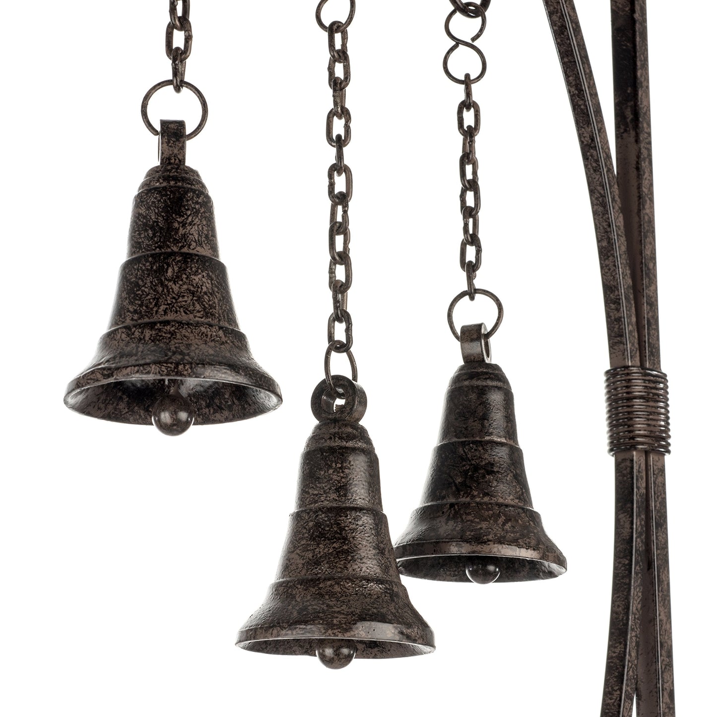 H Potter Bell Garden Trellis 67" Installed Height — 26-Lb Heavy Duty Iron Climbing Trellis with Decorative Bells — 79" Overall with Ground Spikes, Freestanding Outdoor Trellis