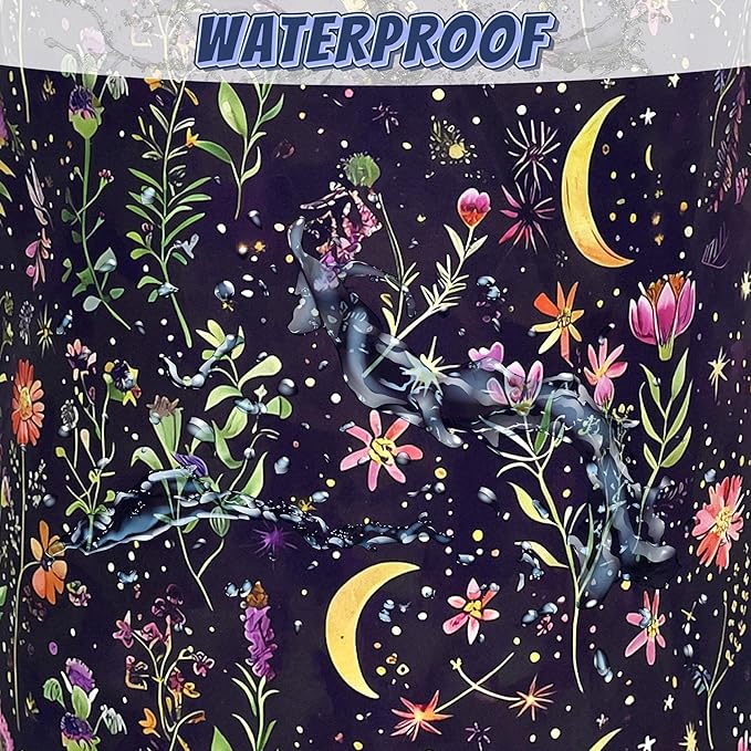 Moon Wild Flowers Laundry Basket Oxford Cloth Colorful Floral Laundry Hamper