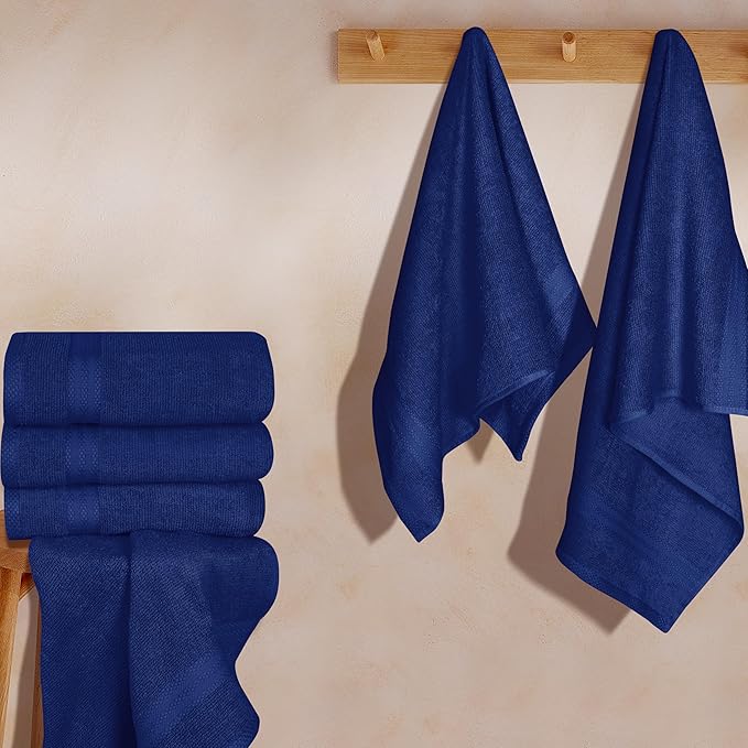 GLAMBURG Ultra Soft 6-Piece Hand Towel Set 16x28-100% Ringspun Cotton