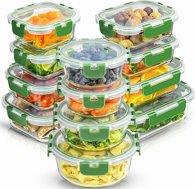 JoyJolt 24pc Borosilicate Glass Storage Containers