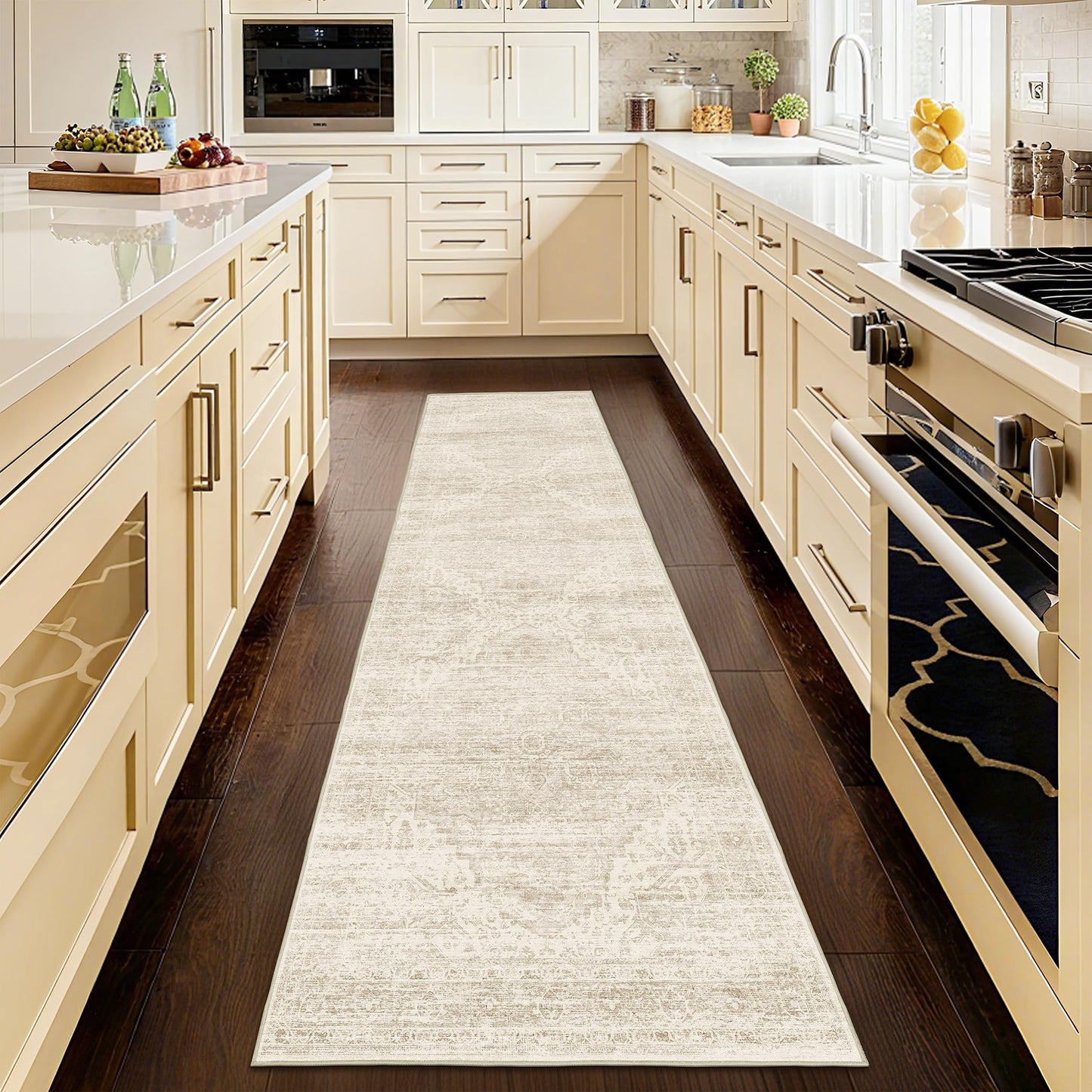 Washable Runner Rug 2x8 Runners for Hallways，Vintage Kitchen Runner Rugs with Non-Slip Backing Hallway Runner Rugs,Ultra-Thin Carpet for Bedroom, Entryway,Bathroom,Laundry Room