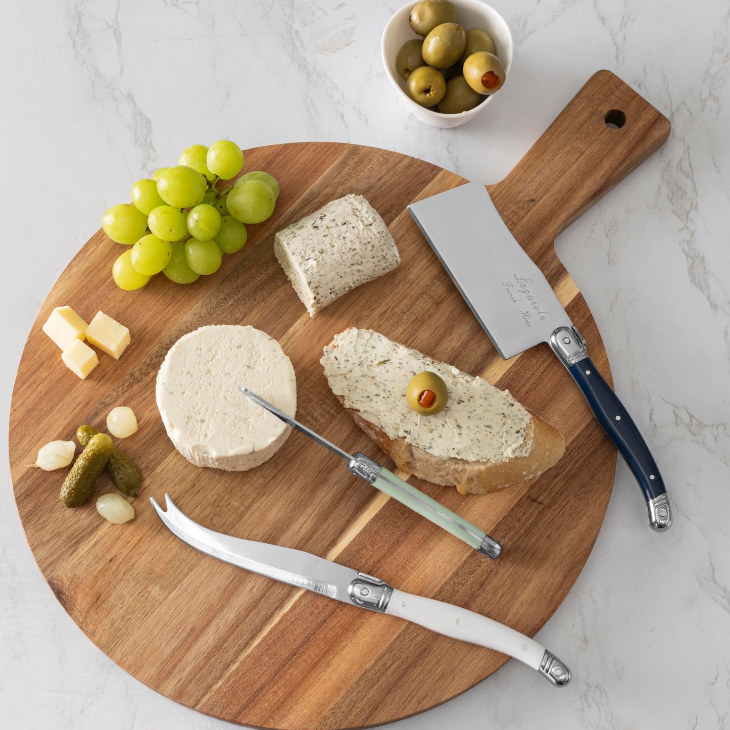 French Home Laguiole Set of 3 Lg Cheese Knives - Sea Salt