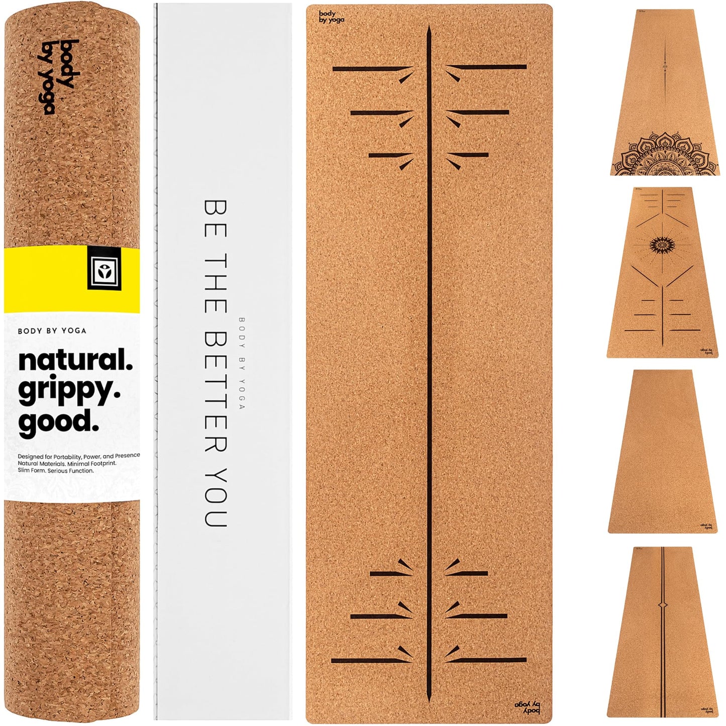 Luxury Cork Yoga Mat - Non Slip, Extra Thick Grip. Thicker, Longer, and Wider for More Comfort and Support. Tough Enough For Hot Yoga. Natural, Non Toxic, and Eco Friendly. Optional Alignment Lines.