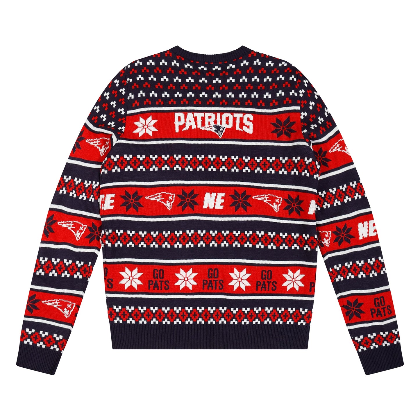 FOCO New England Patriots NFL Big Logo Ugly Sweater - Large
