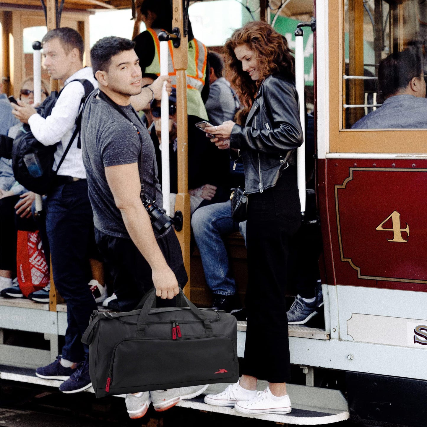 55 Litre Canvas Duffle Bags for Men & Women for Traveling, The Gym, and as Sports Equipment Bag/Organizer (Grey)