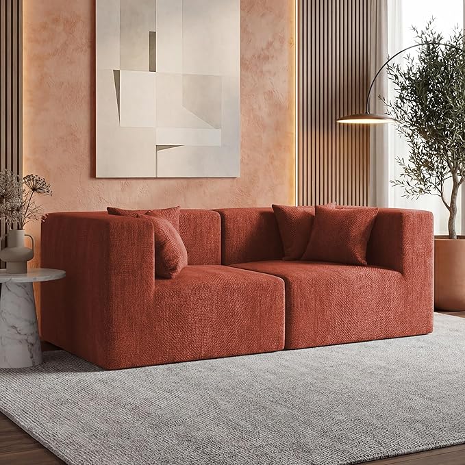 MONVANE 75" Loveseat Sofa, Comfy Chenille Cloud Couch