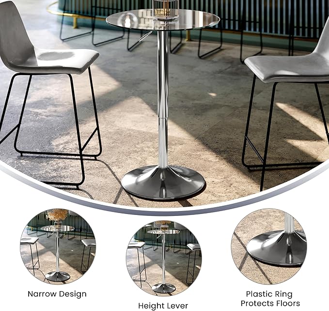 Flash Furniture Chad 23.5'' Round Glass Cocktail Table