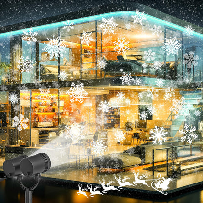 Snowflake Projector Lights Outdoor, Led Christmas Lights Outdoor, Snowfall Projection Lights Waterproof for Christmas Decorations[LL-049-03]