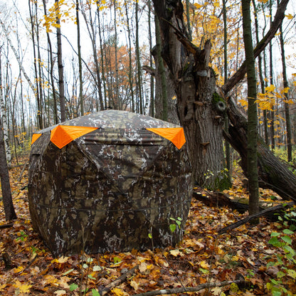 Barronett Blinds® Spy 5, Portable Hunting Blind, 5-Sided Hub Blind, View-Through Mesh, Two Vertical Corner Doors, Crater™ Harvest, 72” x 84” x 84”, SP500CH